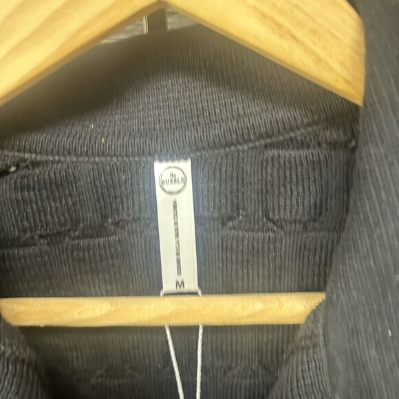 The Bubble Blue Cotton Textured Cropped Collared Sweater Size Medium NWT - Picture 3 of 5